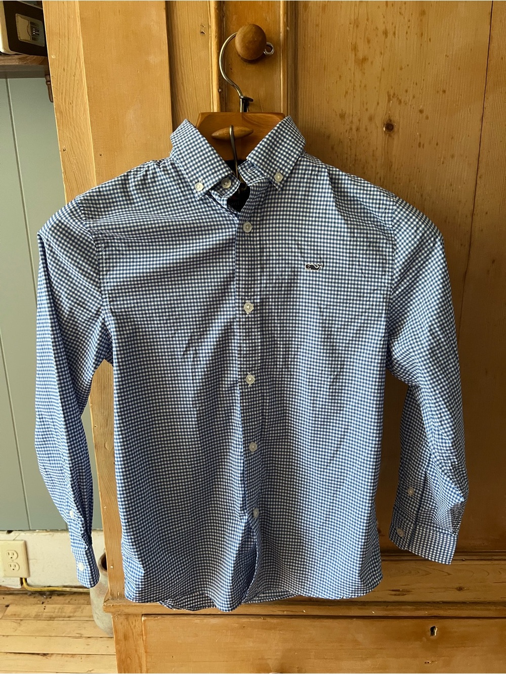 Vineyard Vines Boys Blue Gingham Button-Down Shirt
